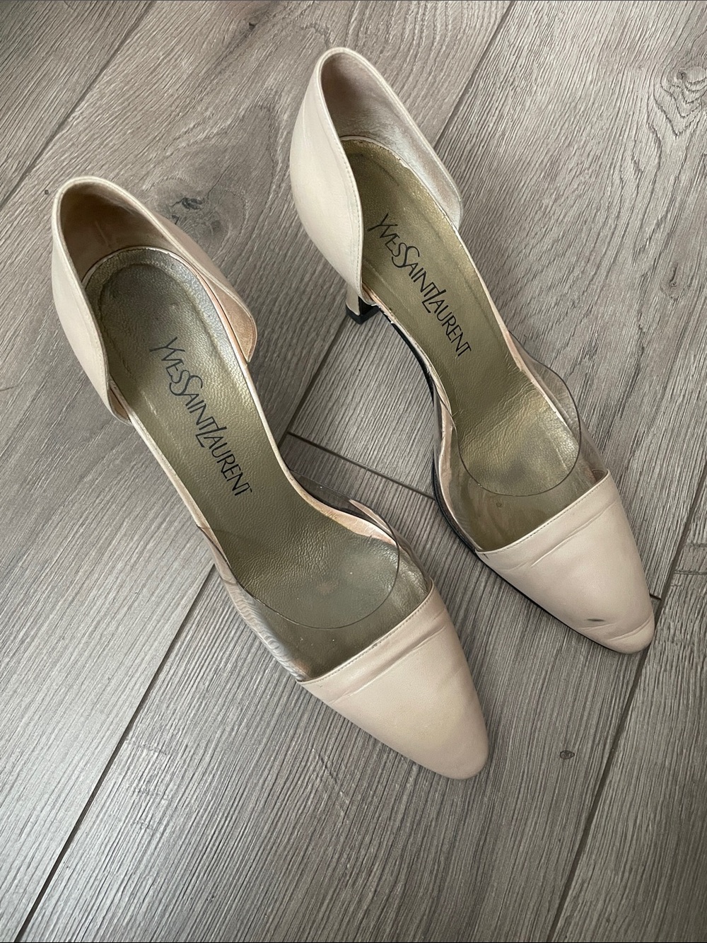 Yves Saint Laurent Vintage Blush Nude Pointed-Toe D'Orsay Pumps Sz:8